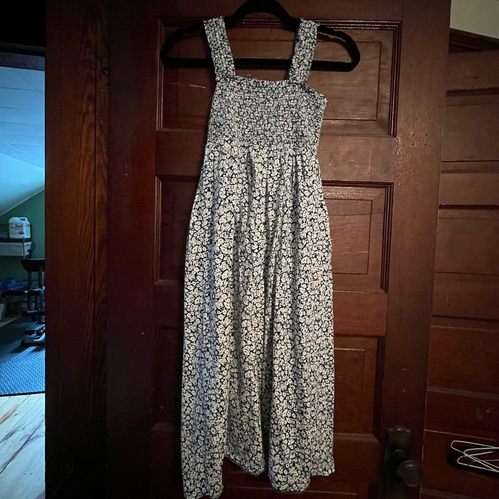 Old Navy Blue and White Smocked Dress
